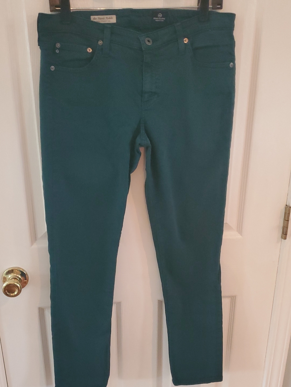 AG Women's Dark Green Slim-Fit Jeans